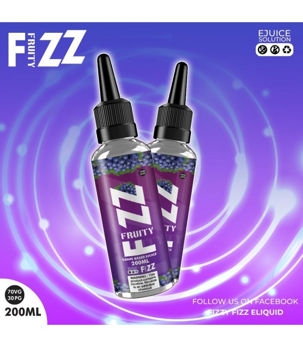 Grape By Fruity Fizz 200ML E Liquid 70VG Vape 0MG Juice