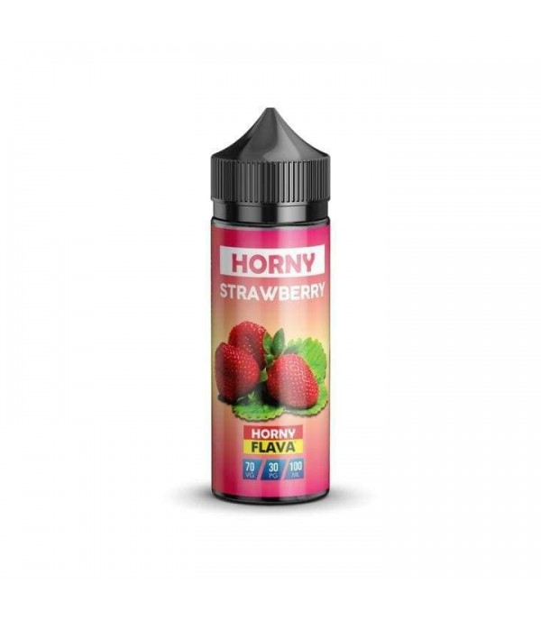 Strawberry by Horny Flava. 100ML E-liquid, 0MG Vape, 70VG Juice