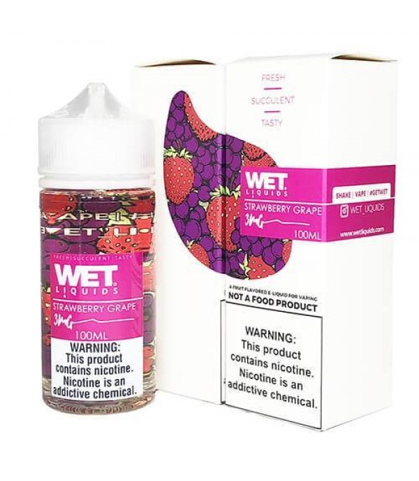 Strawberry Grape by Wet Liquids 100ML E Liquid 70VG Vape 0MG Juice