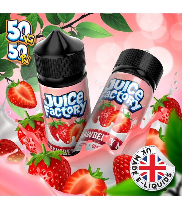 Strawberry Milk by Juice Factory. 100ML E-liquid, 0MG vape, 50VG/50PG juice