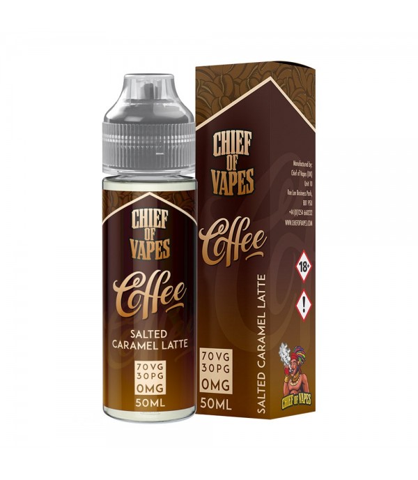 Chief Of Vapes Salted Caramel Latte 50ml E Liquid Juice 70vg Vape Shortfill Subohm