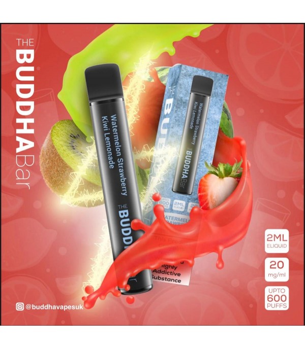 Watermelon Strawberry Kiwi Lemonade By Buddha Bar Disposable Vape | 600 Puff | 20MG Nic Salt